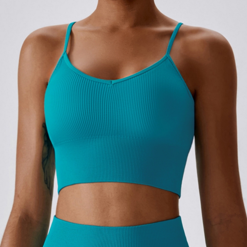 SKL-CWX6866 LACE UP RIBBED YOGA BRA