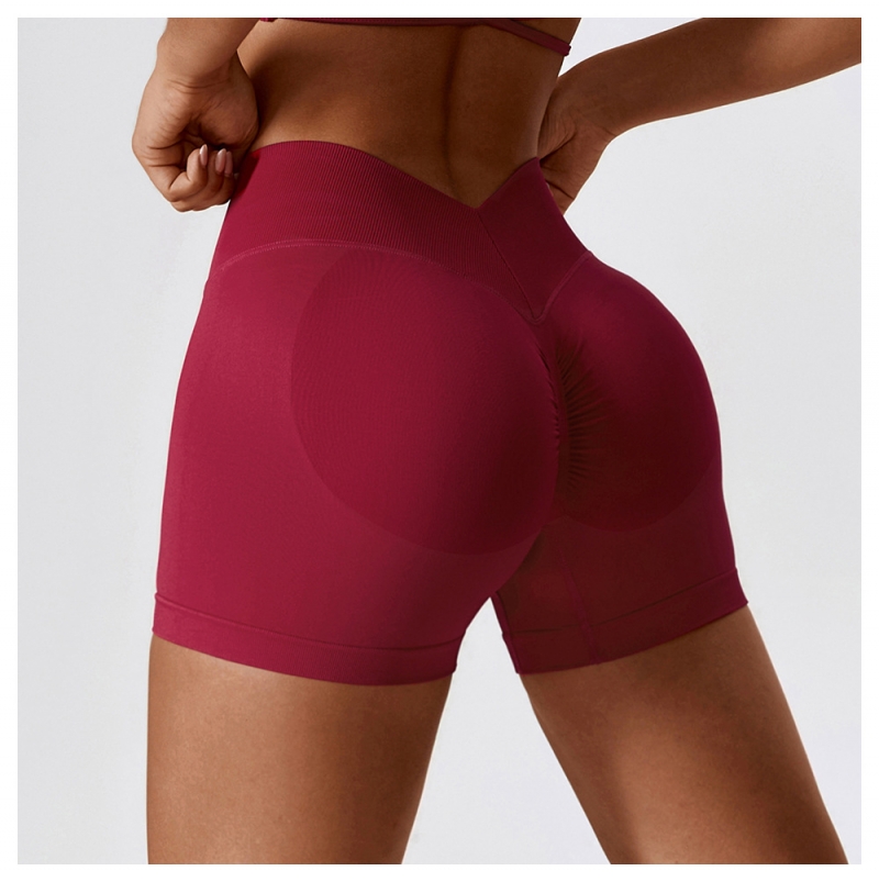 SKL-CDK7137 V CUT SEAMLESS YOGA SHORTS