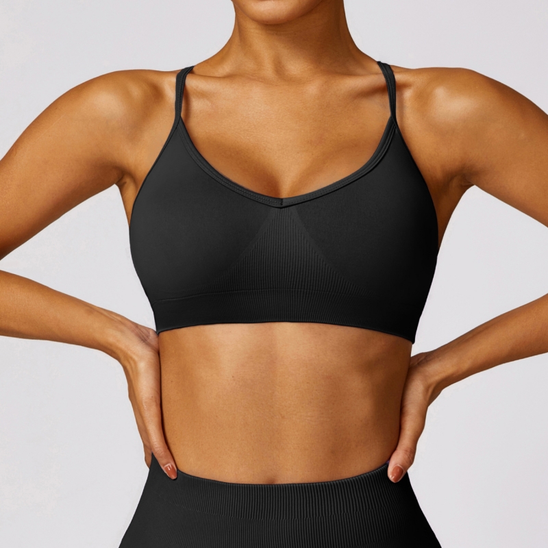 SKL-CWX7502 SEAMLESS CROSS BACK YOGA BRA