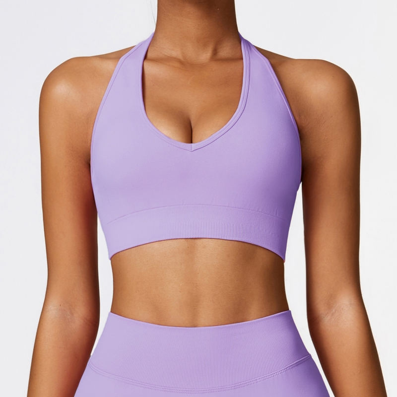 SKL-CWX7318-1 HALTER SEAMLESS YOGA BRA