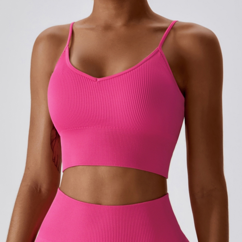 SKL-CWX6866 LACE UP RIBBED YOGA BRA