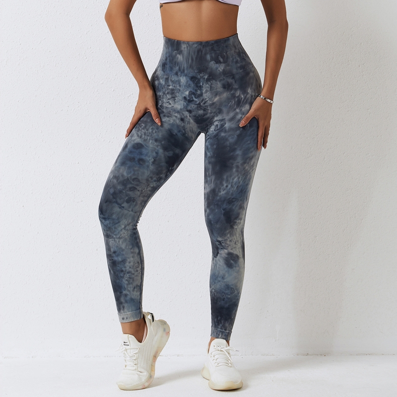 SKL-CCK6924 TIE DIE SEAMLESS YOGA PANTS