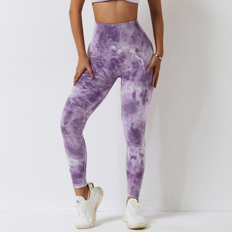 SKL-CCK6924 TIE DIE SEAMLESS YOGA PANTS