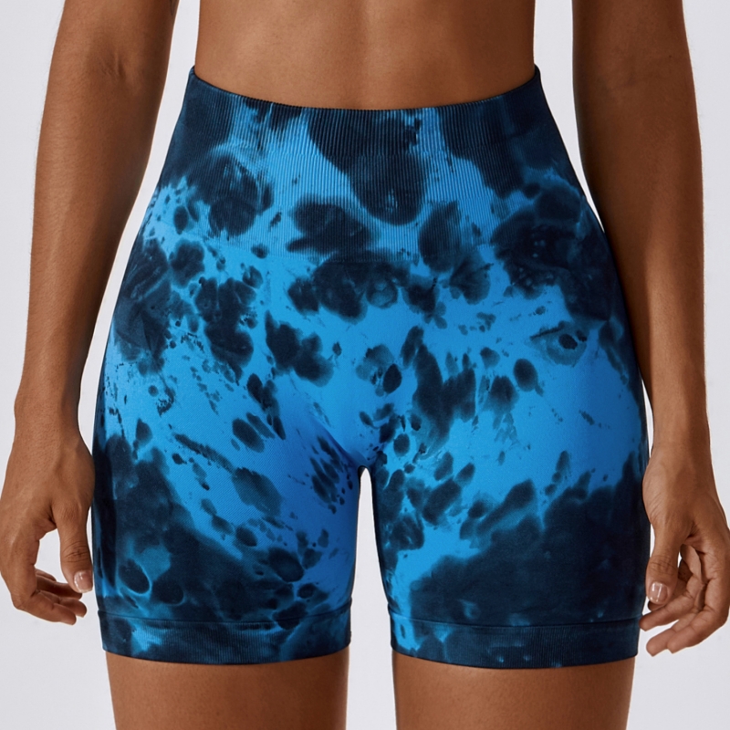 SKL-CDK7356 TIE DYE SEAMLESS YOGA SHORTS