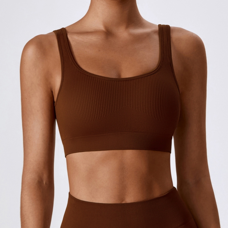 SKL-CWX7345 SEAMLESS RIBBED YOGA BRA