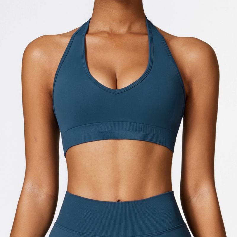 SKL-CWX7318-1 HALTER SEAMLESS YOGA BRA