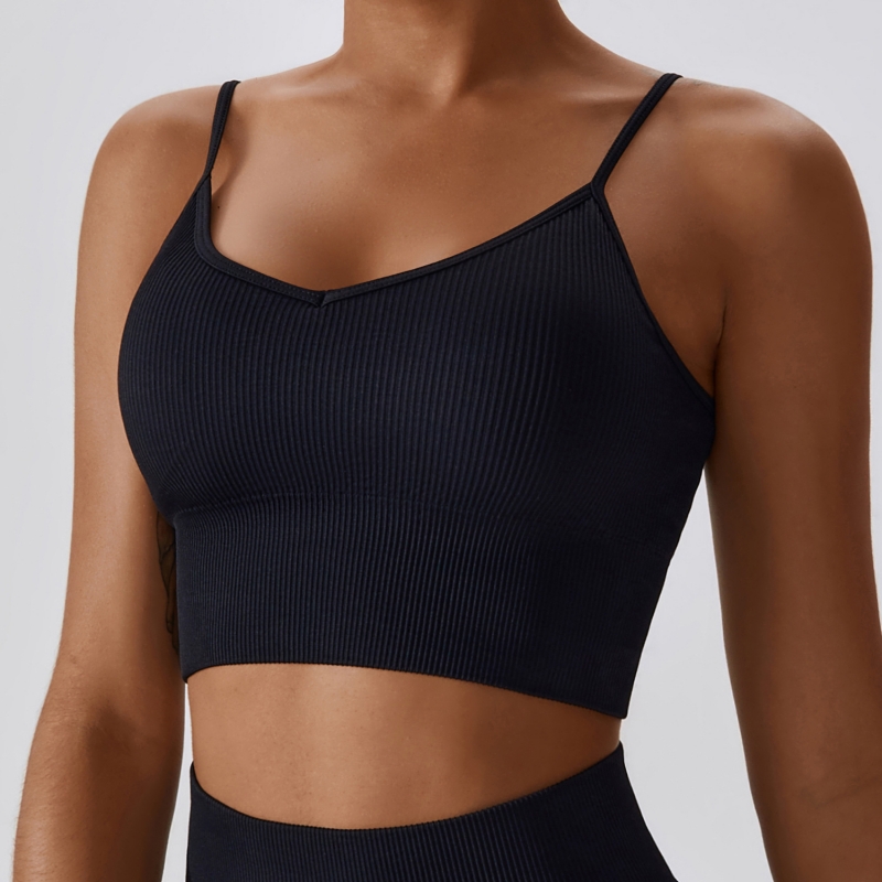 SKL-CWX6866 LACE UP RIBBED YOGA BRA