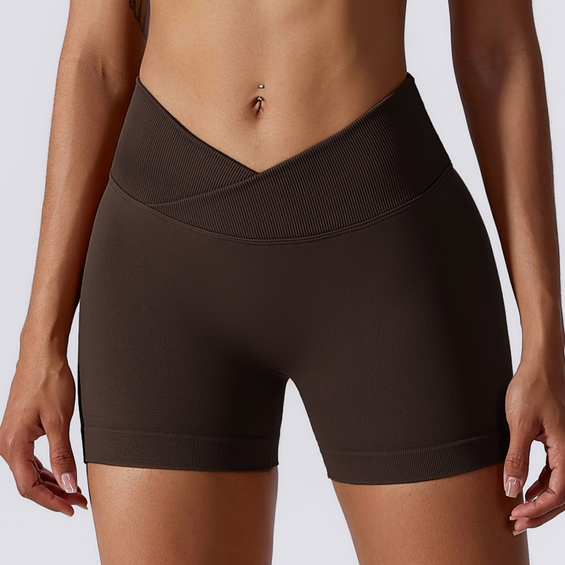 SKL-BDK4596 V CUT SEAMLESS YOGA SHORTS