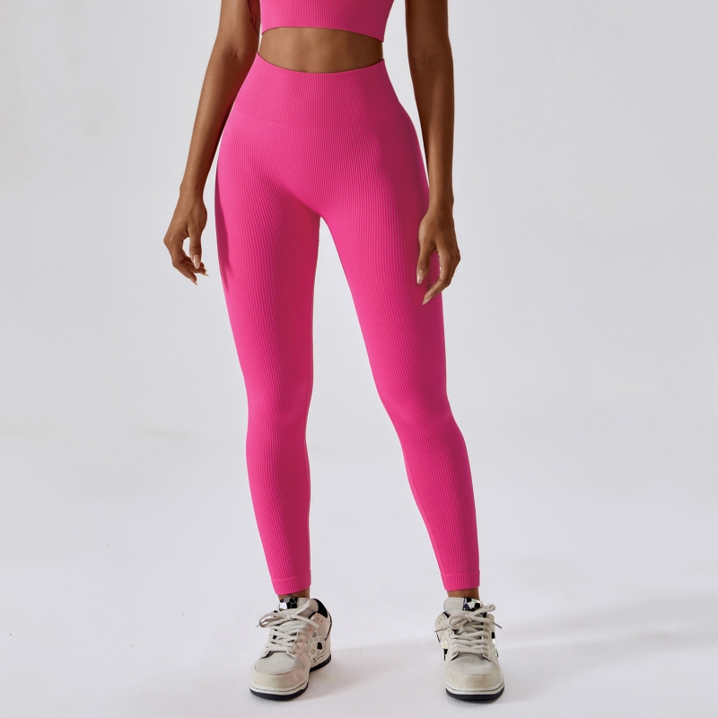 SKL-CCK6866 SEAMLESS CROSS WAIST RIBBED YOGA PANTS