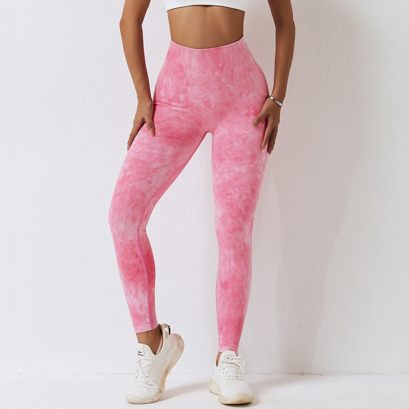 SKL-CCK6924 TIE DIE SEAMLESS YOGA PANTS