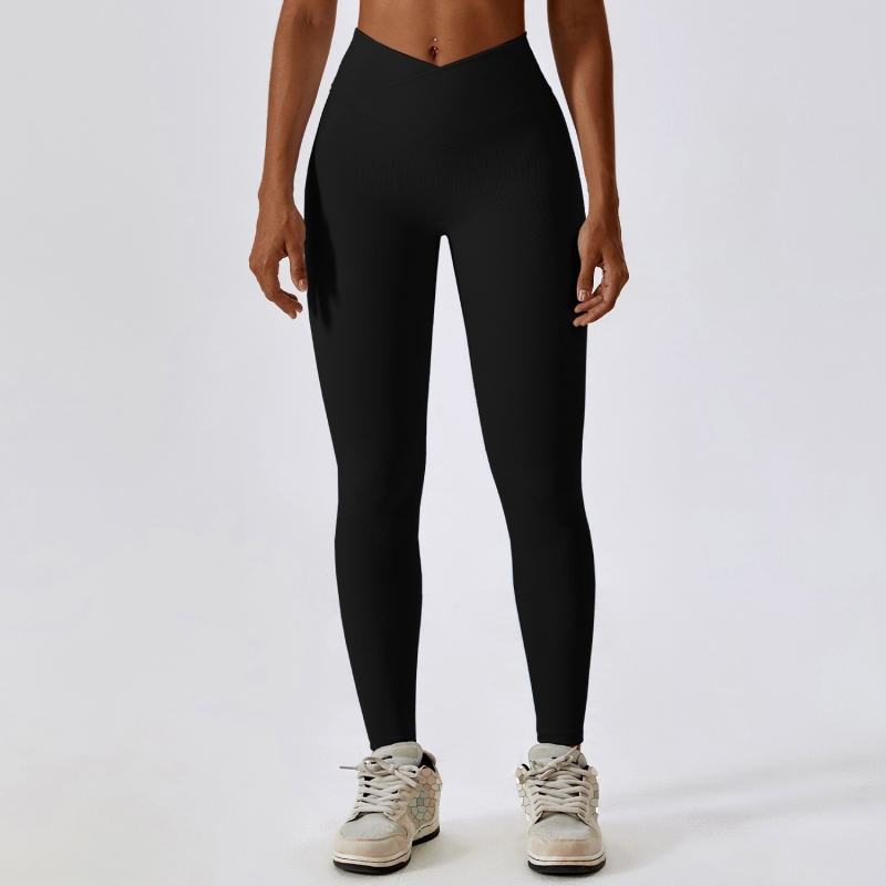 SKL-CCK8333-1 RIBBED VWAIST YOGA PANTS