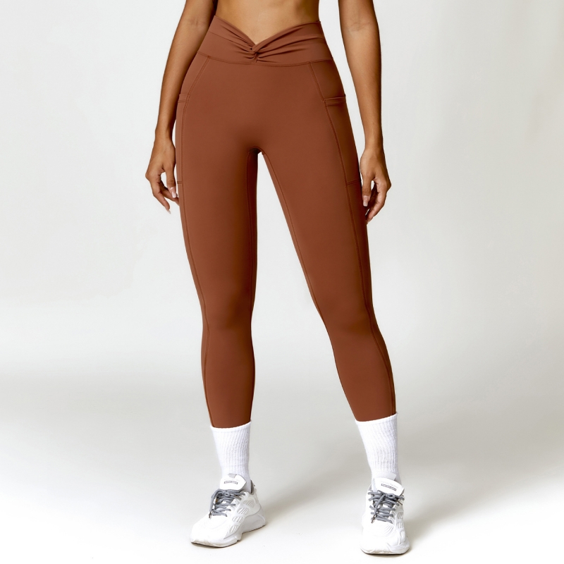 SKL-CCK8528-1 TWIST WAIST FLARE YOGA PANTS