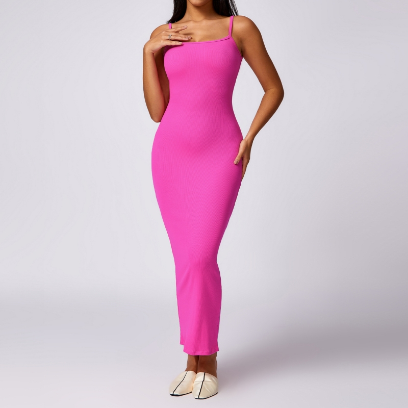 SKL- DLT8716-2 RIBBED YOGA DRESS