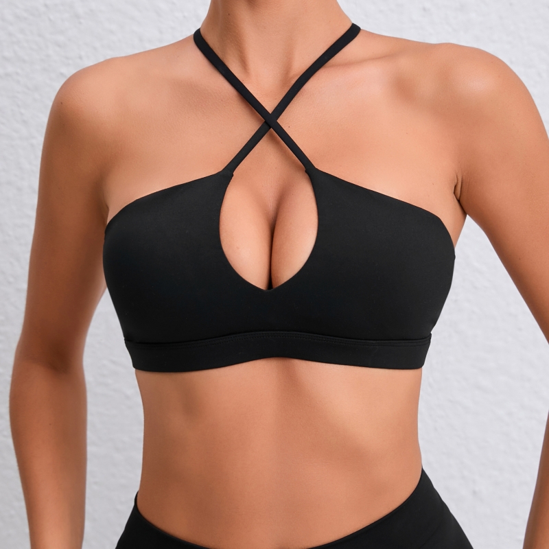 SKL-QSA05 SLEVELESS CRISS CROSS BACKLESS YOGA BRA