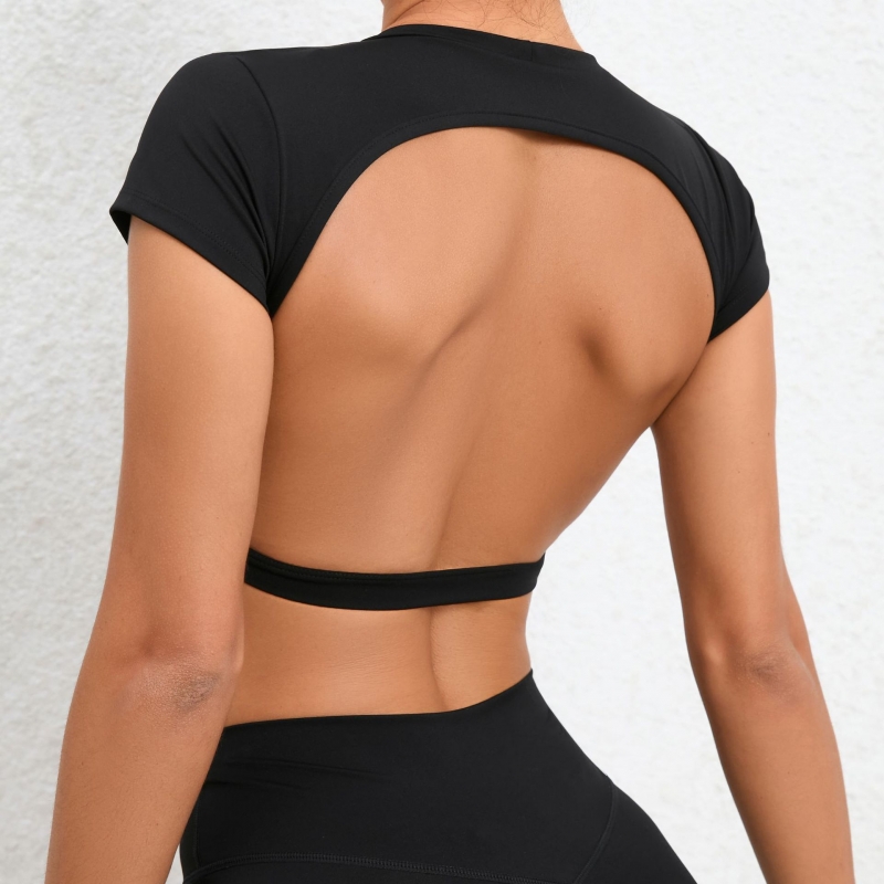 SKL-QS71200 SHORT SLEVEL BACKLESS YOGA TOP