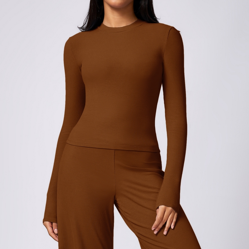 SKL-DCX8714 RIBBED LONG SLEEVE TOP