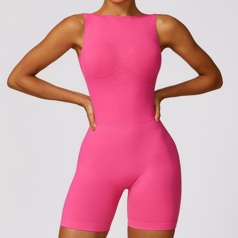 SKL-CLT7447 SEAMLESS HOLLOW BACK SLEEVELESS JUMPSUIT