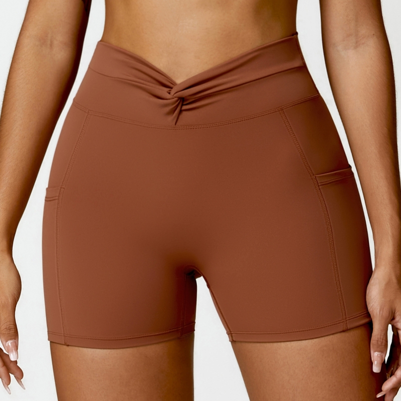 SKL-CDK8528 TWIST WAIST YOGA SHORTS