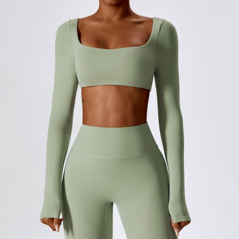 SKL-CCX8232 SQUARENECK CROP YOGA TOP