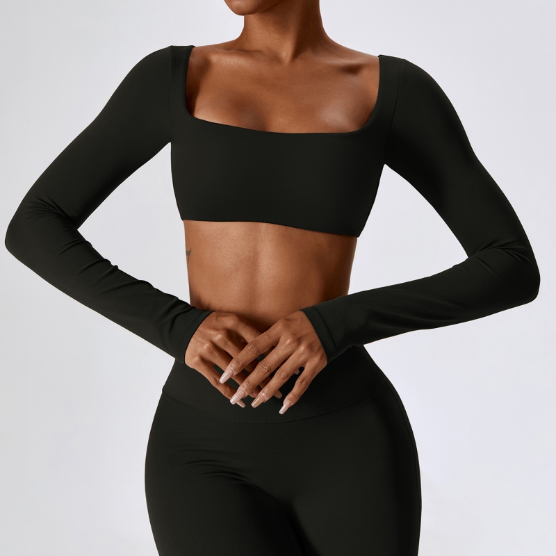 SKL-CCX8232 SQUARENECK CROP YOGA TOP