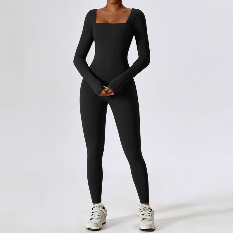 SKL-CLT8150-2 ONEPIECE SQUARE NECKLINE YOGA JUMPSUIT