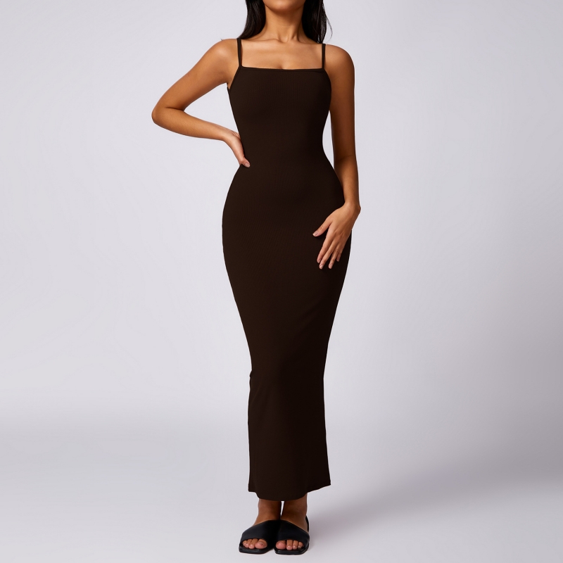 SKL- DLT8716-2 RIBBED YOGA DRESS