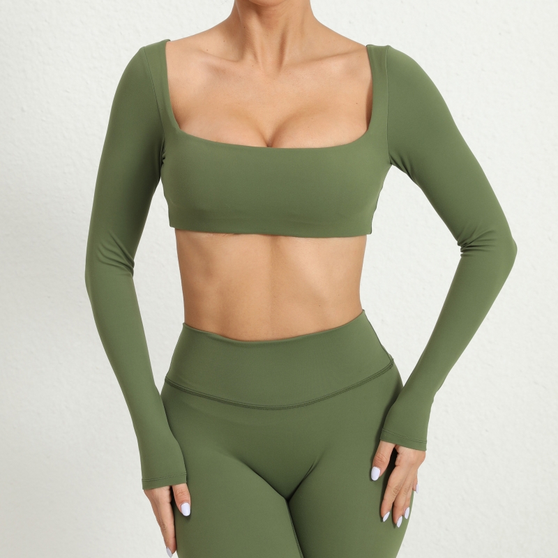 SKL-QS1053 LONG SLEVE U-NECK YOGA TOP