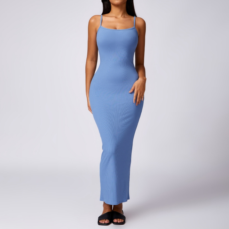 SKL- DLT8716-2 RIBBED YOGA DRESS