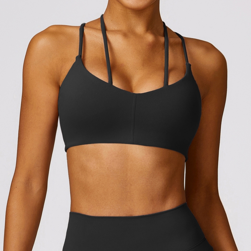 SKL-CWX8536 BRUSHED DOUBLE STRAPS YOGA BRA