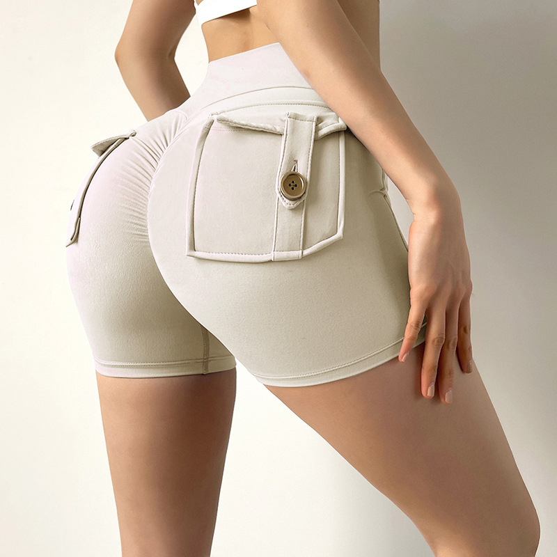 SKL-QS8019 HIGH WAIST BUTT LIFT HIP YOGA SHORTS