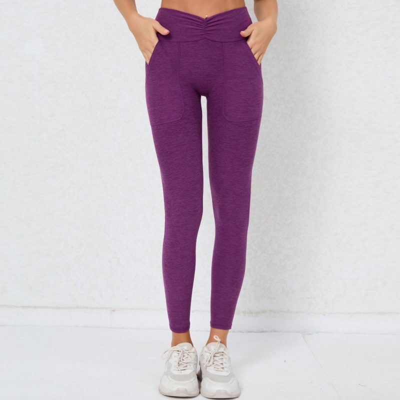 SKL-QS46030 HIGH WAIST BUTT LIFT HIP YOGA PANTS