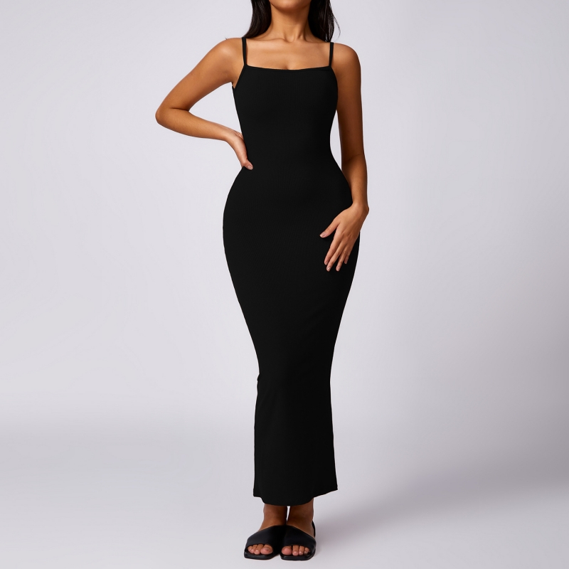 SKL- DLT8716-2 RIBBED YOGA DRESS