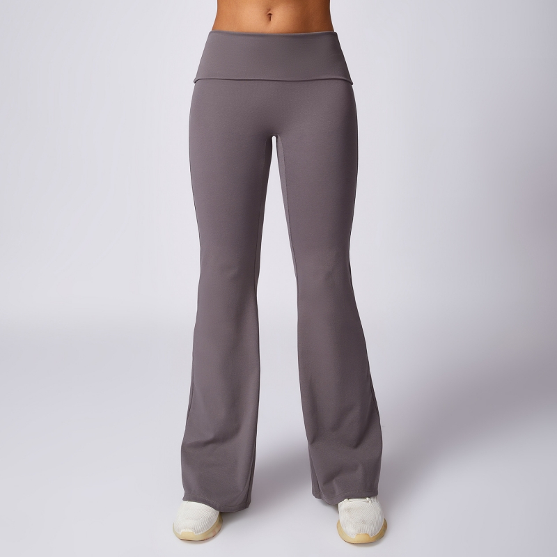 SKL-DCK8713 RIBBED FLARE  YOGA PANTS