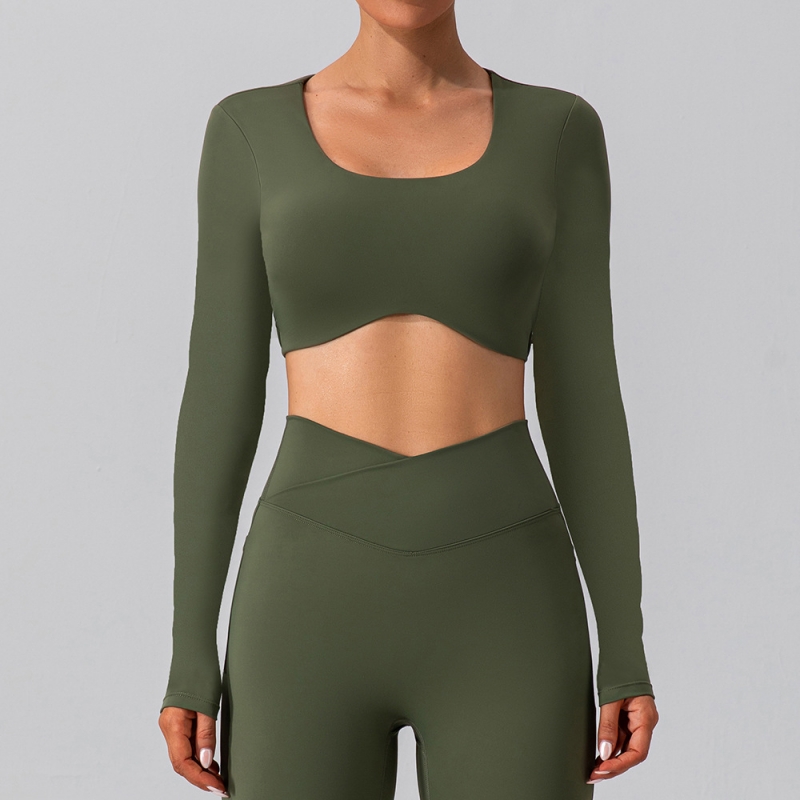 SKL- YW442 LONG SLEEVE BACKLESS YOGA TOP