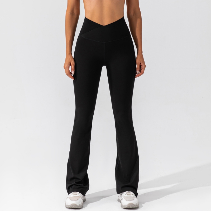 SKL-KW231 HIGH WAIST BUTT LIFT HIP FLARED YOGA PANTS