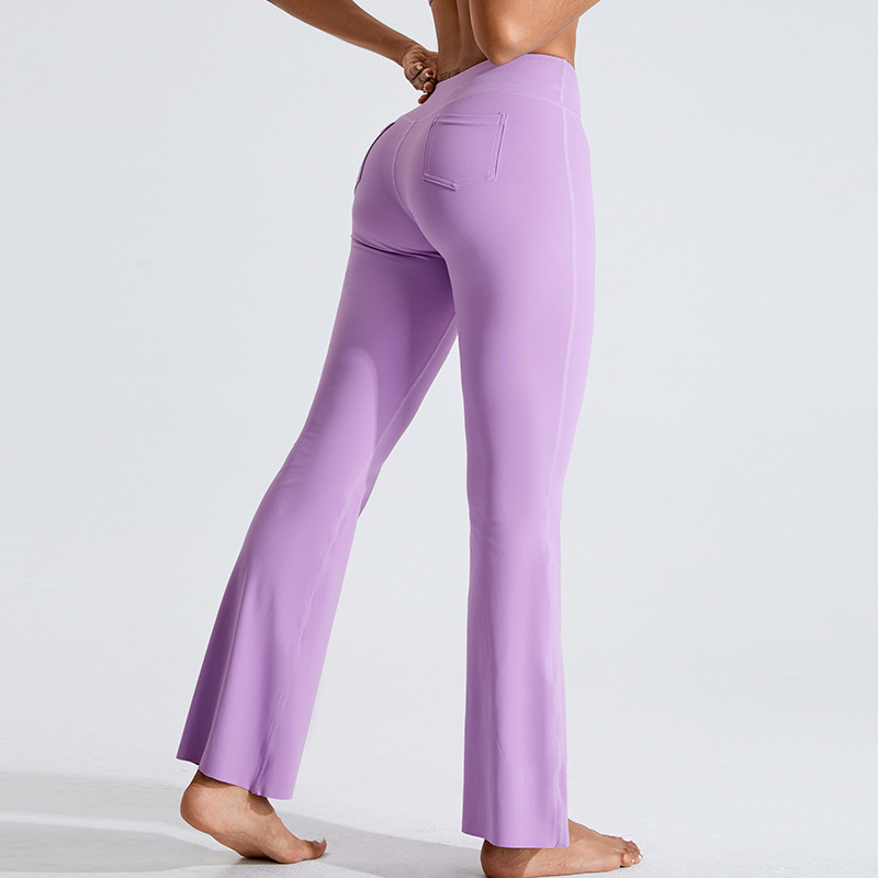 SKL-SYFTM0166 HIGH WAIST BUTT LIFT HIP FLARED YOGA PANTS