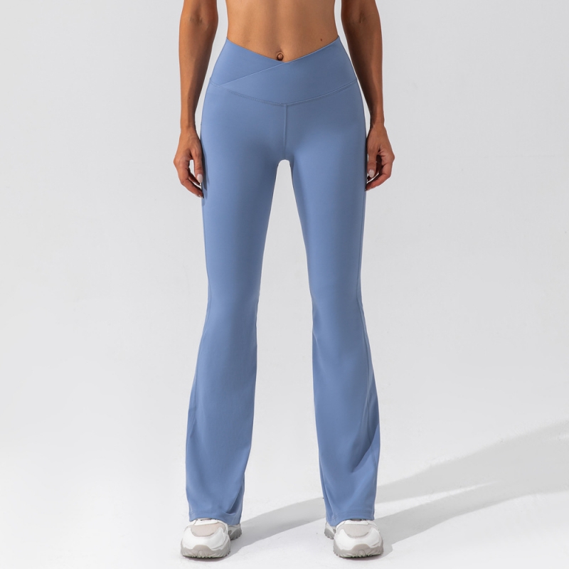 SKL-KW231 HIGH WAIST BUTT LIFT HIP FLARED YOGA PANTS