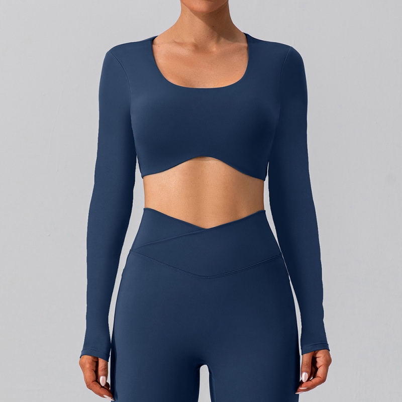 SKL- YW442 LONG SLEEVE BACKLESS YOGA TOP