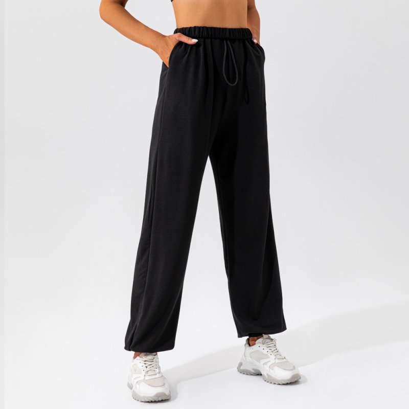 SKL- KW221 WAISTBAND LOOSE STRAIGHT LEG YOGA PANTS