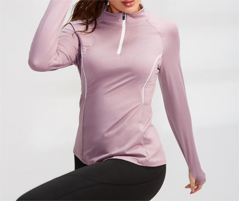 SKL-YEL92506 LONG SLEEVE NUDE TIGHT YOGA TOP