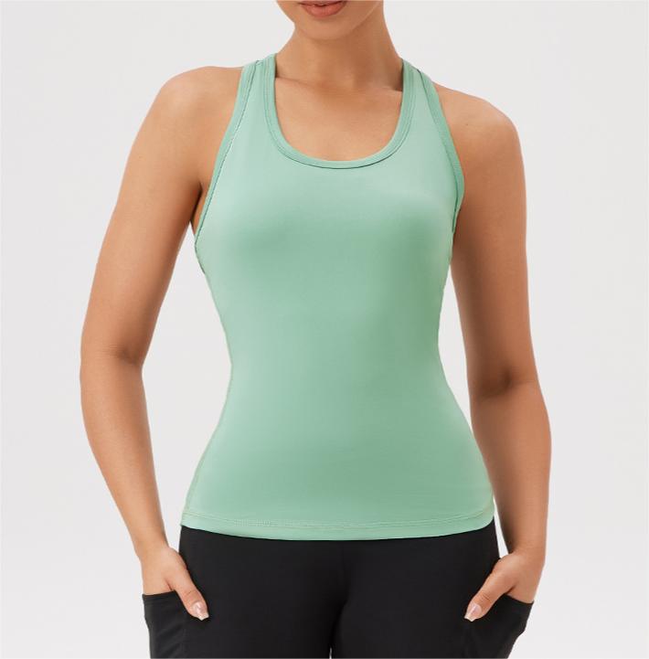 SKL-YEL 42154 SLEEVELESS BACKLESS TIGHT YOGA TOP