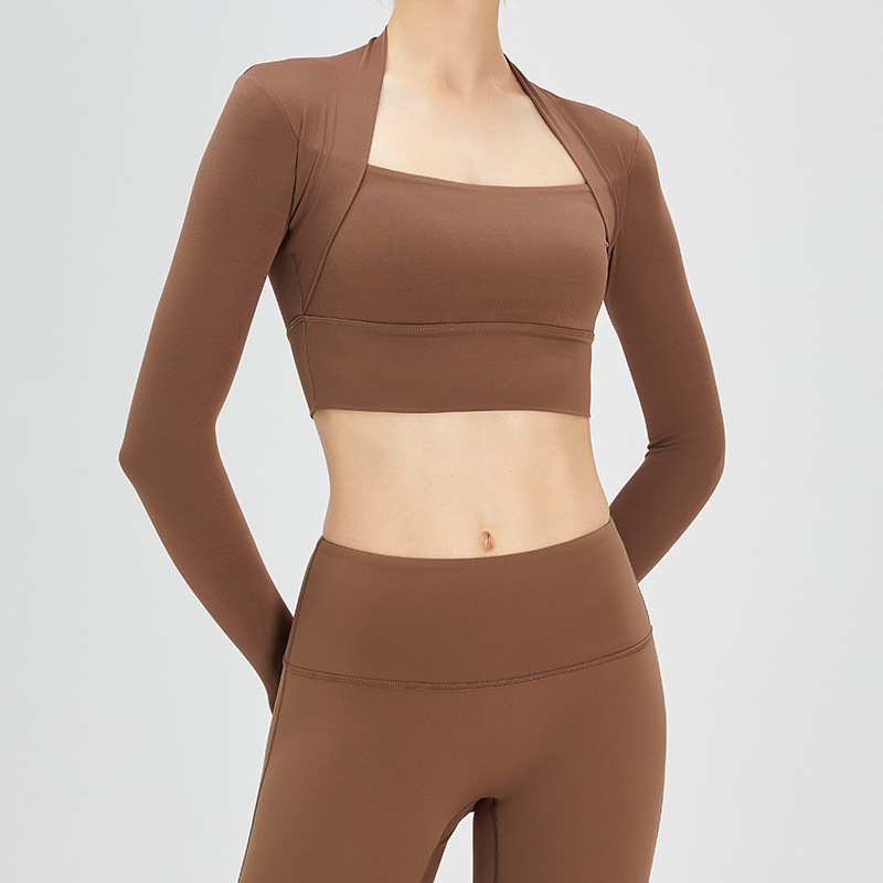 SKL-SYF TM0085 NUDE TIGHT LONG SLEEVE YOGA TOP