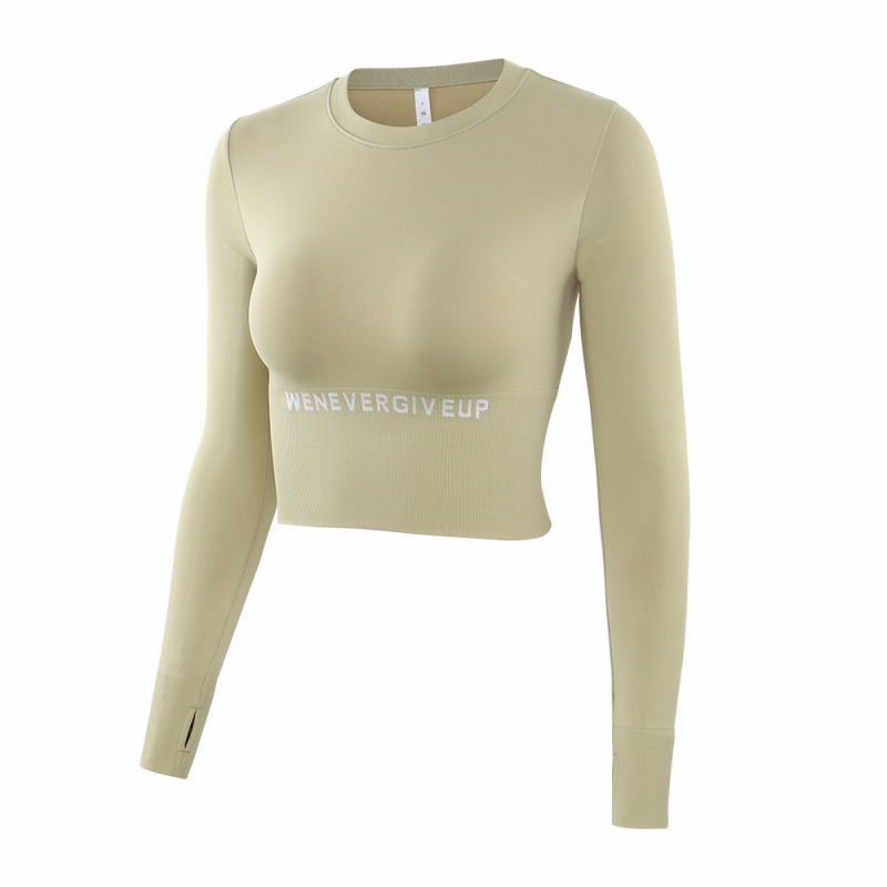 SKL-SYF  MS0042 NUDE TIGHT LONG SLEEVE YOGA TOP