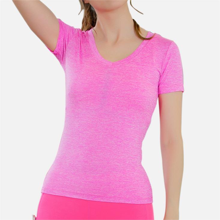 SKL-YEL2118 SHORT SLEEVE NUDE TIGHT YOGA TOP