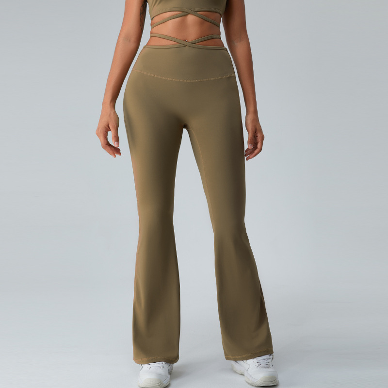 SKL-SYFTM0138 FLARED HIGH WAIST BUTT LIFT HIP YOGA PANTS