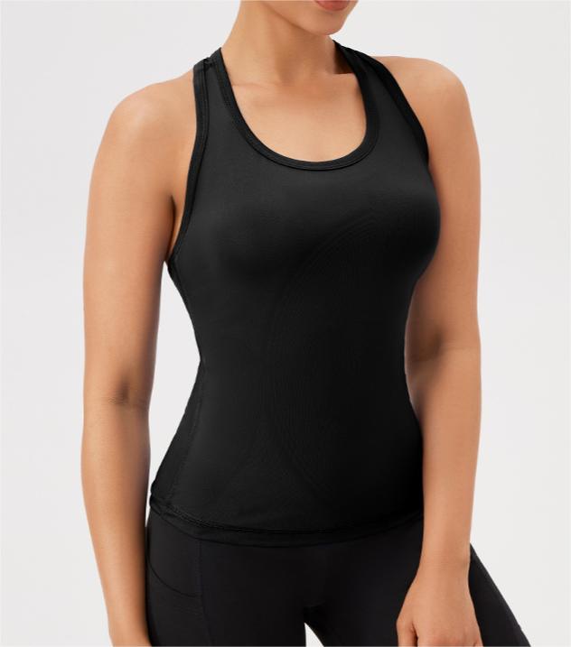 SKL-YEL 42154 SLEEVELESS BACKLESS TIGHT YOGA TOP