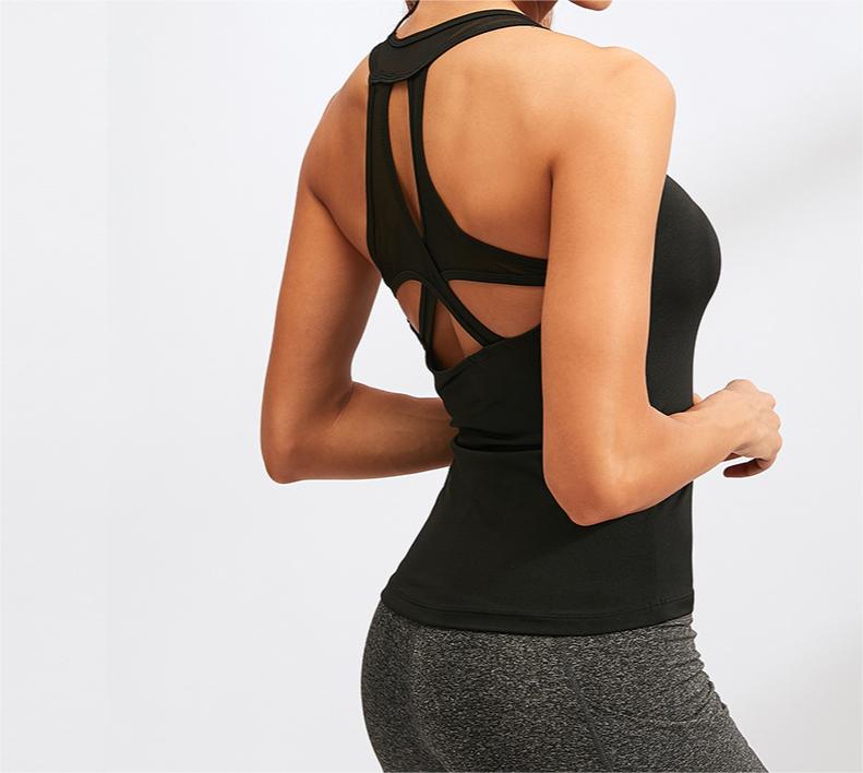 SKL-YEL92101 SLEEVELESS BACKLESS TIGHT YOGA TOP