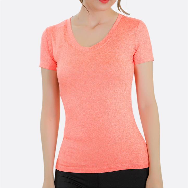 SKL-YEL2118 SHORT SLEEVE NUDE TIGHT YOGA TOP