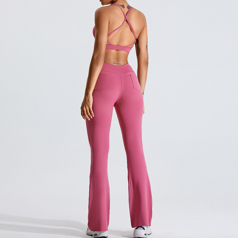 SKL-SYFTM0166Y SLEVELESS BACKLESS YOGA SETS