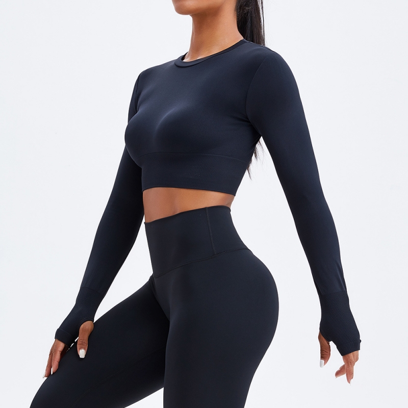 SKL-SYF MS0071 NUDE TIGHT LONG SLEEVE YOGA TOP